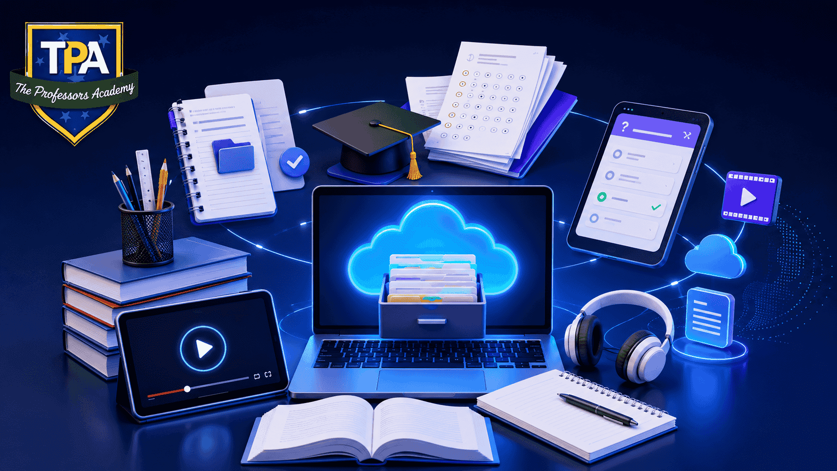 Students studying together with educational resources